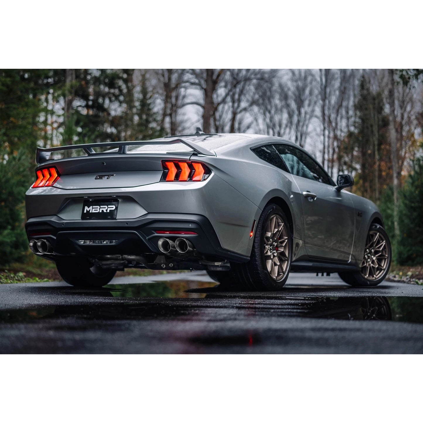 MBRP 2024+ Ford Mustang 5.0L T304 SS 3in Cat-Back Dual Split Exhaust w/ Quad Tips (Valve Delete)