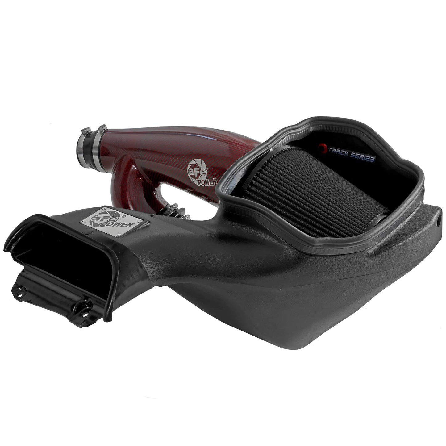 aFe 17-24 Ford F-150 Track Series Red Kevlar Carbon Fiber C/A Intake System w/Black Pro 5R Filter