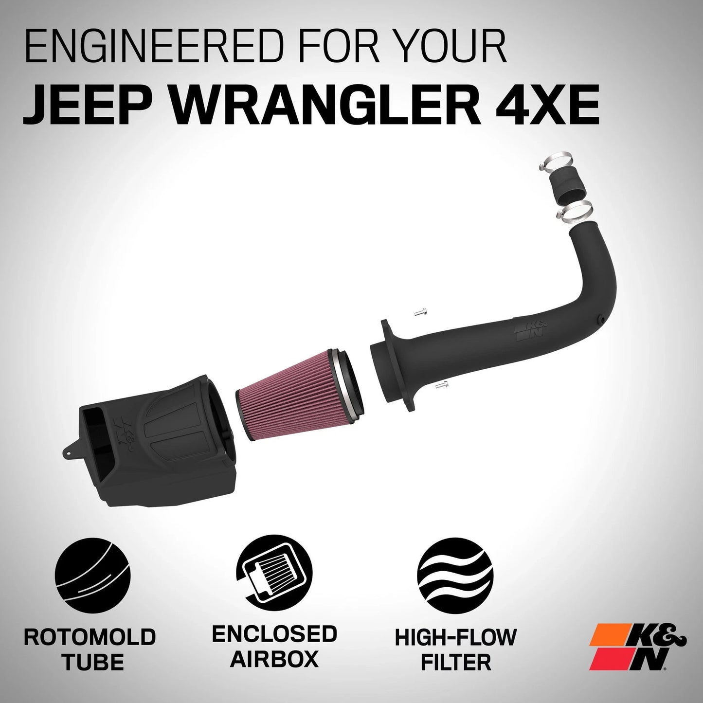 K&N 2024 Jeep Wrangler 4xE 63 Series Air Intake
