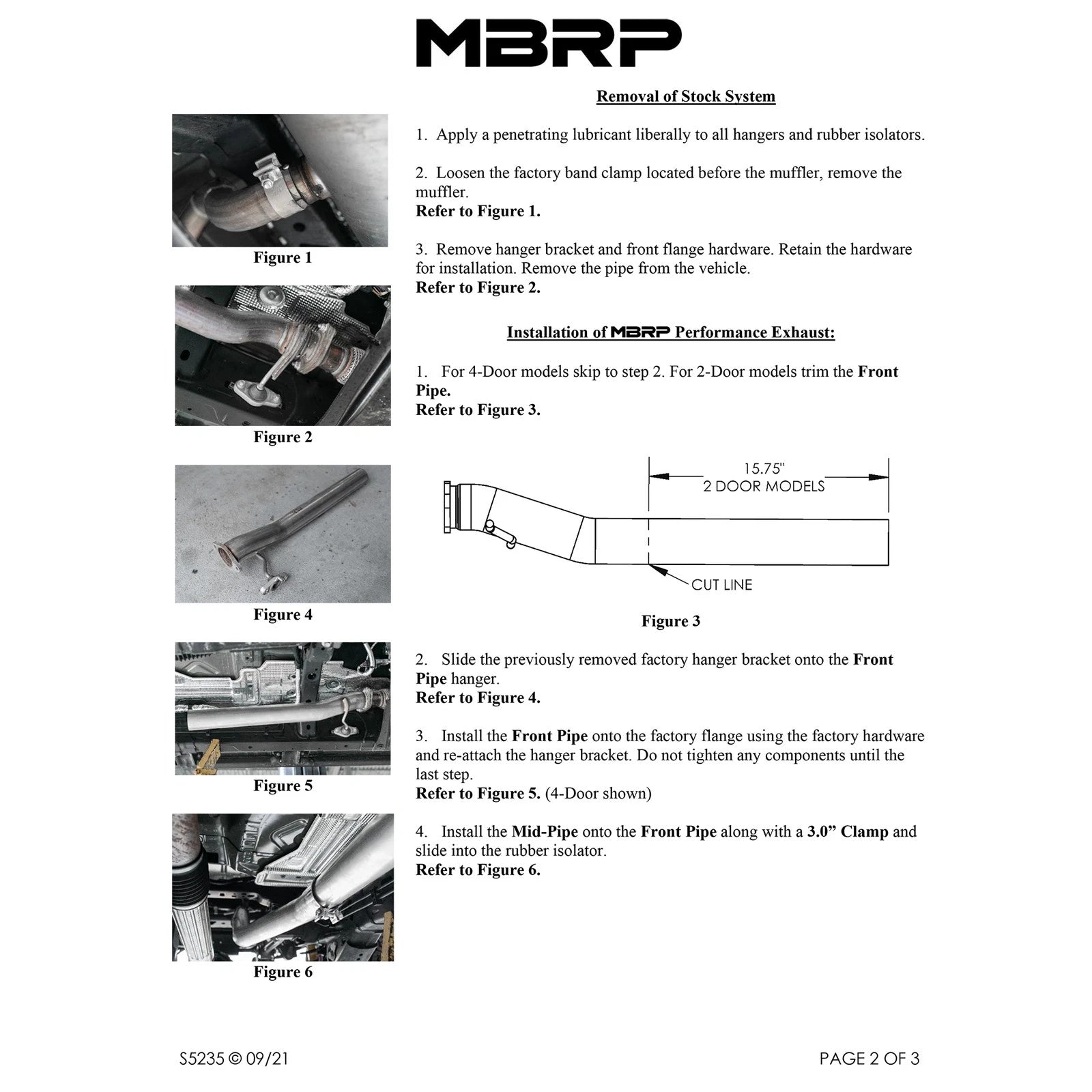 MBRP 2021+ Ford Bronco 2.3L/2.7L EcoBoost 3in Black Aluminized Catback Exhaust
