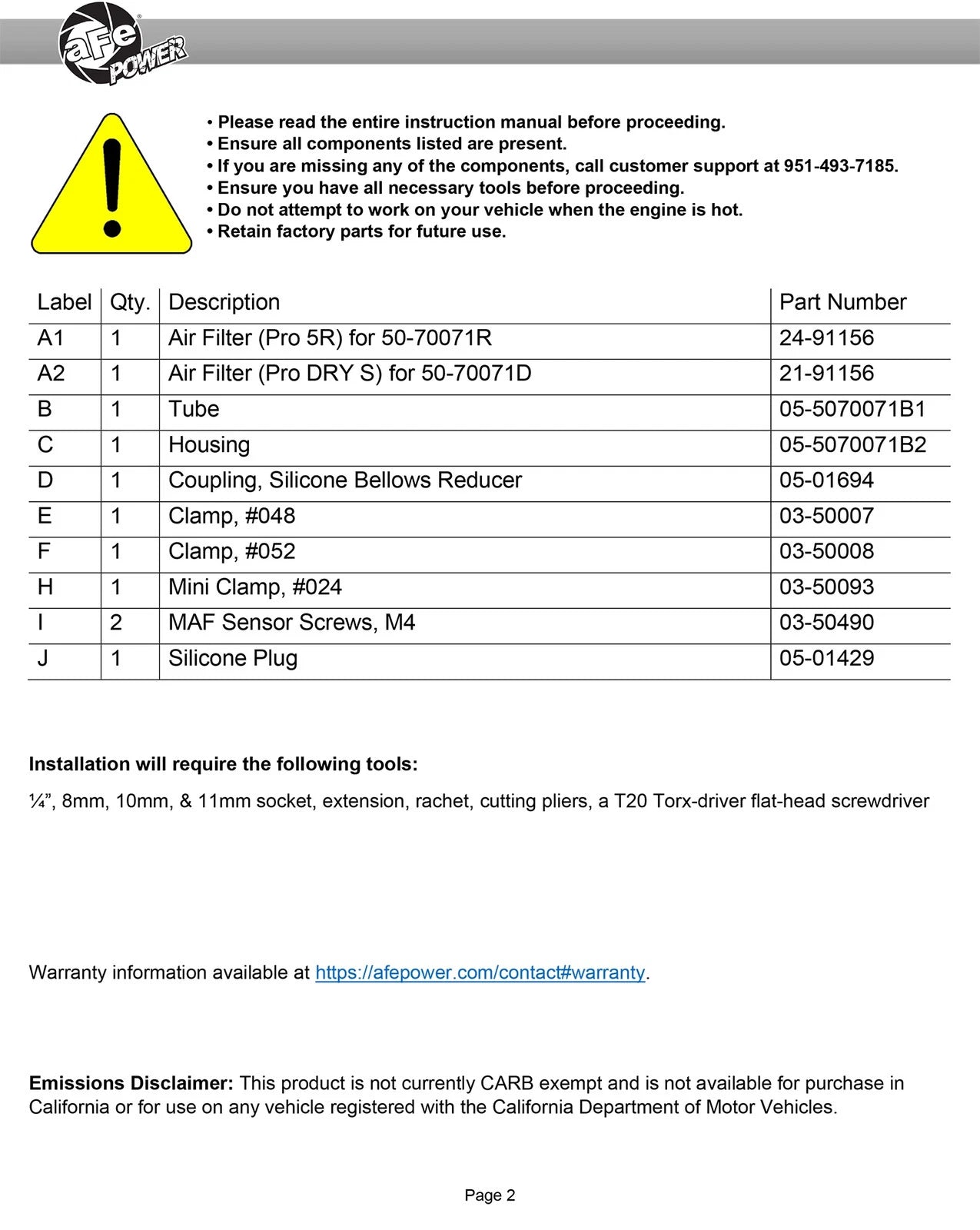 aFe POWER Momentum GT Pro 5R Intake System 19-22 Chevrolet Blazer V6-3.6L