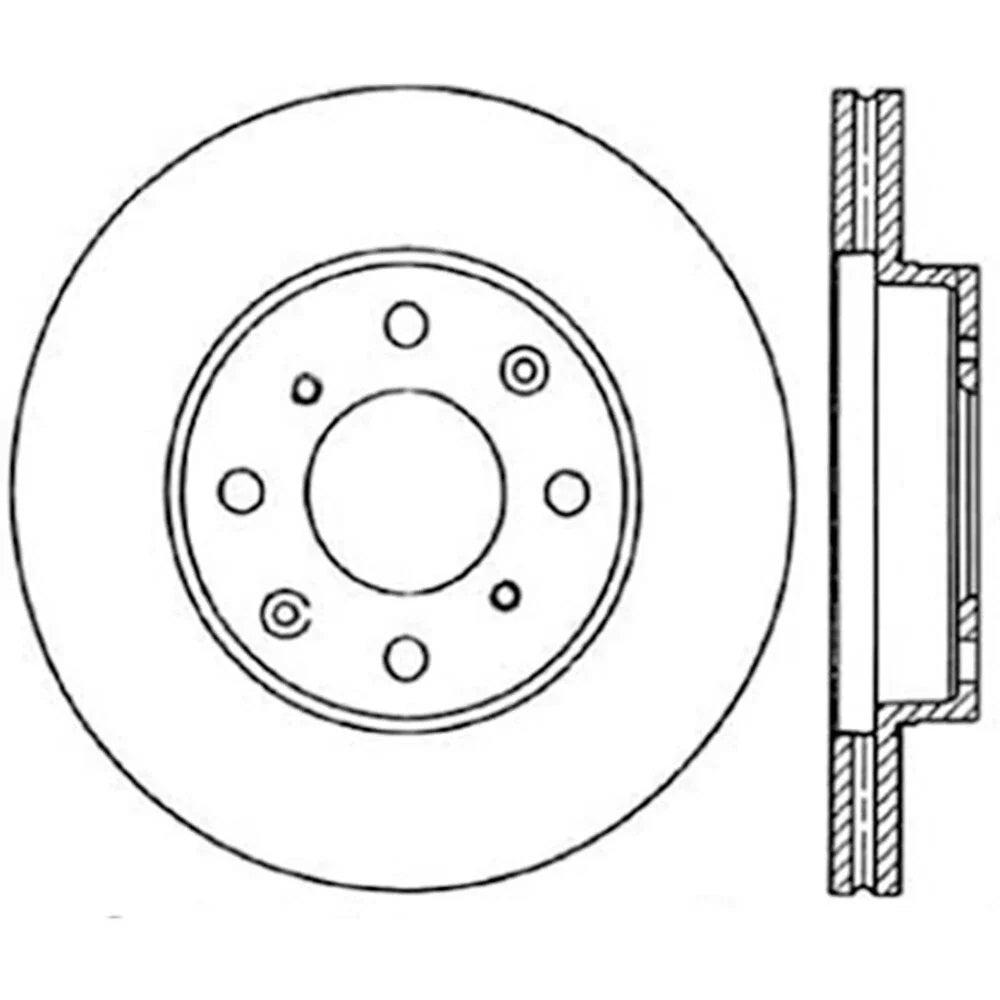 StopTech 96-00 Honda Civic DX/HX Coupe/90-00 Civic DX/LX Sedan Slotted & Drilled Right Front Rotor