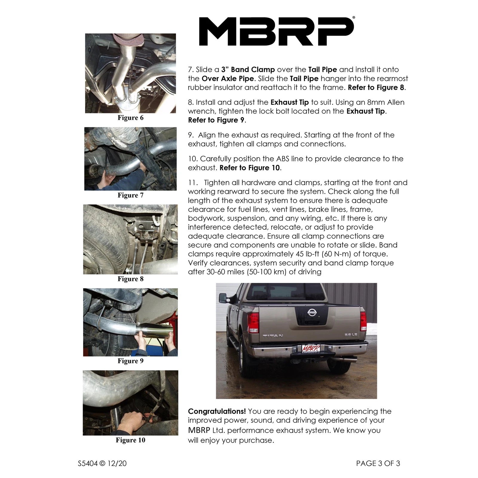 MBRP 2007-2009 Nissan Titan 5.6L EC/CC Cat Back Single Side