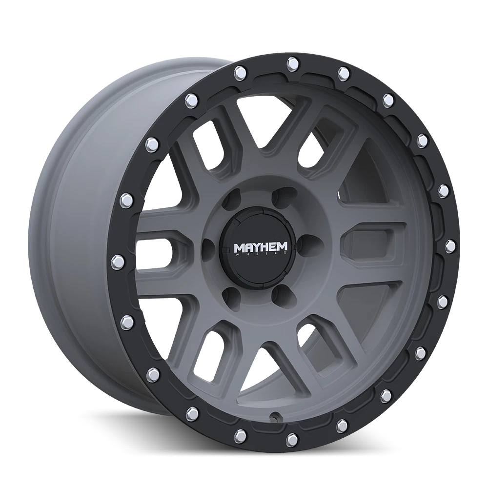 Mayhem 8304 Delta 17x9 / 6x139.7 BP / -12mm Offset / 106mm Hub Matte Gunmetal- Matte Black Lip Wheel