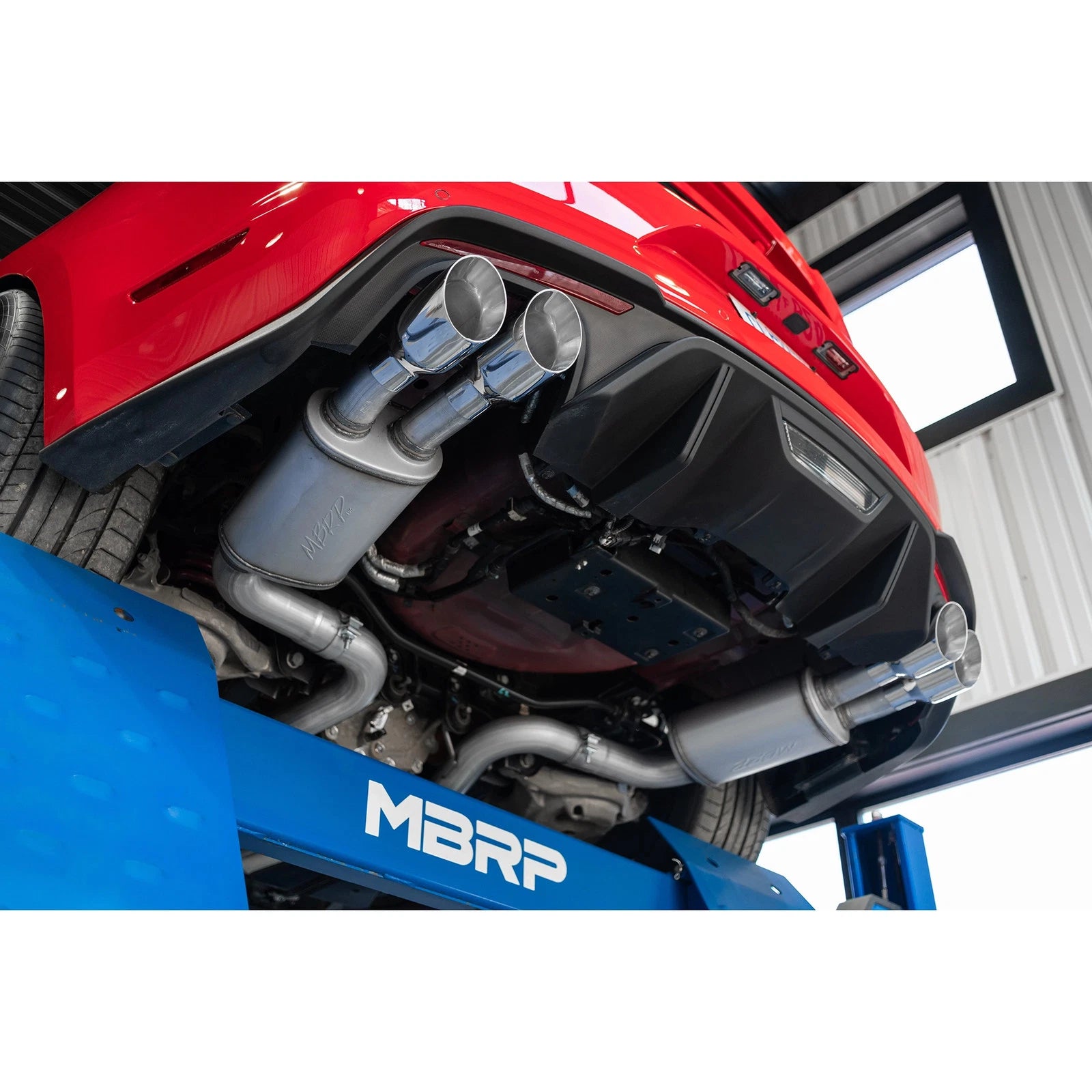 MBRP 18-19 Ford Mustang GT 5.0 3in Dual Split Rear AL Cat Back w/ Quad 4.0in Dual Wall Tips