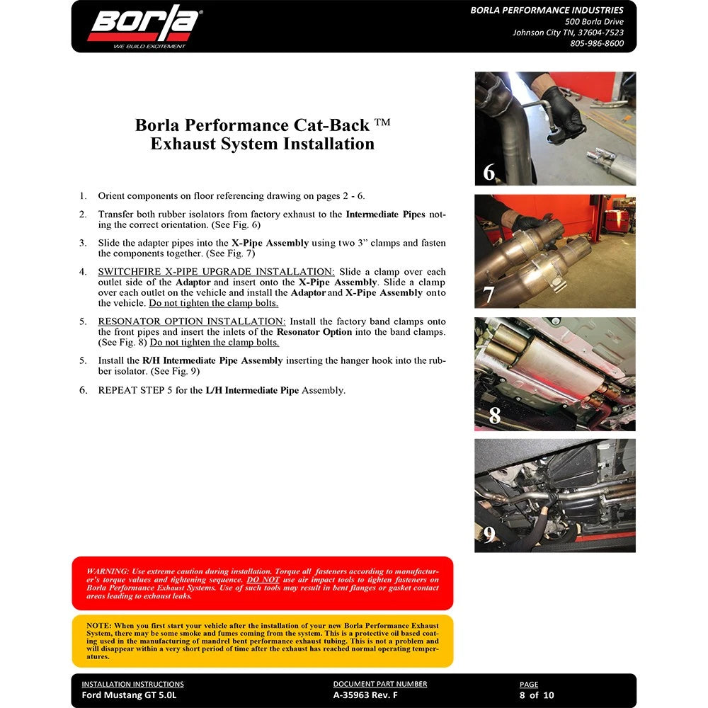 Borla 2018 Ford Mustang GT 5.0L AT/MT 3in ATAK Catback Exhaust w/ Valves