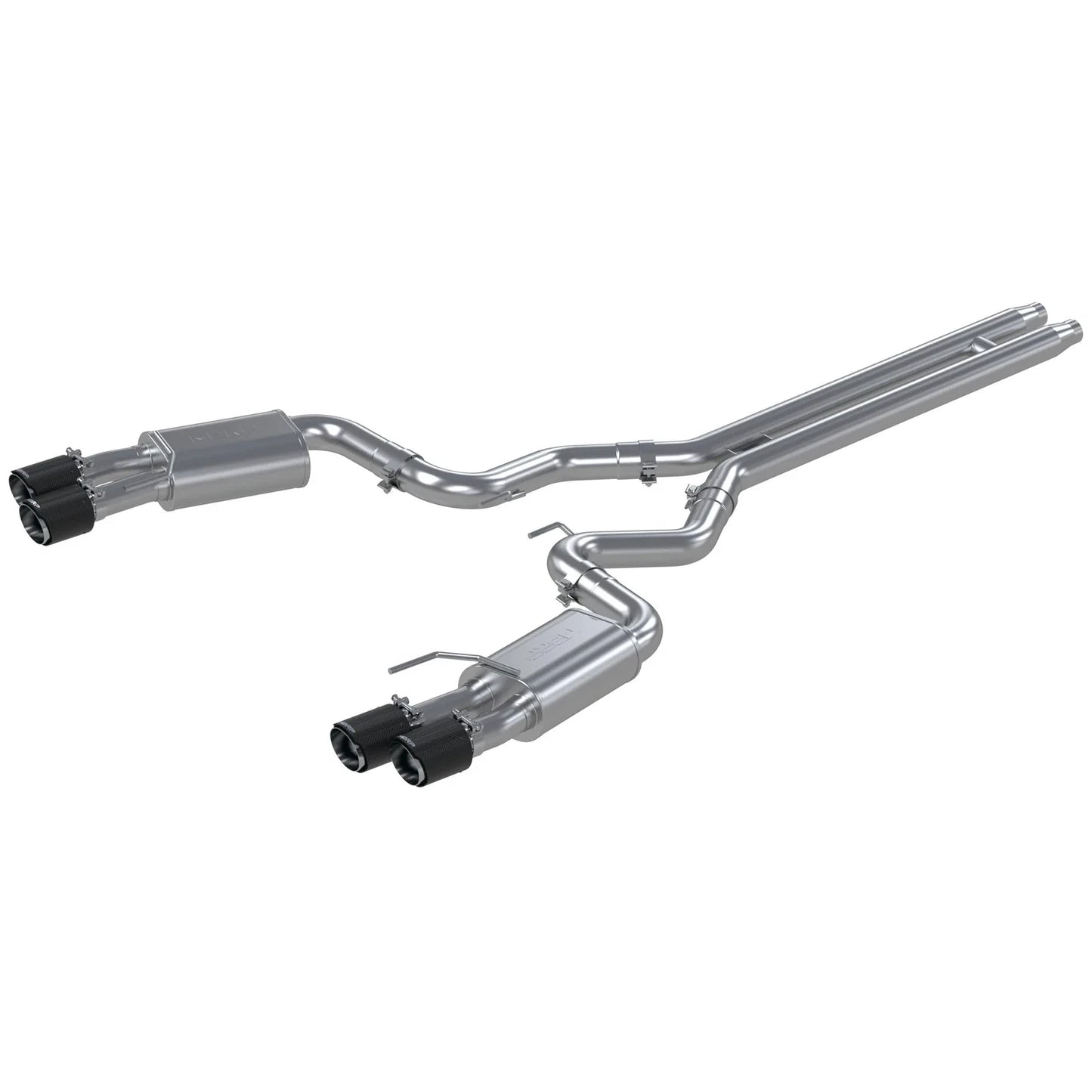 MBRP 18-22 Ford Mustang GT 5L T304 SS 3in Cat-Back Dual Rear w/4in Quad Carbon Fiber Tips (Street)