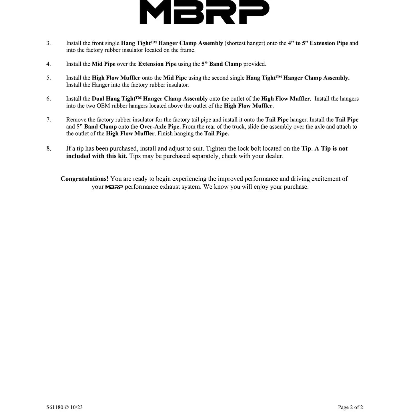 MBRP 2500/3500 Cummins 600/610 5in Cat Back Single Side Exit AL