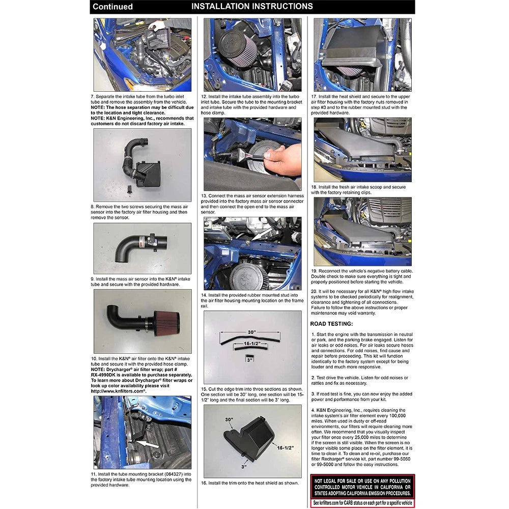 K&N 2015 WRX Black Typhoon Short Ram Intake