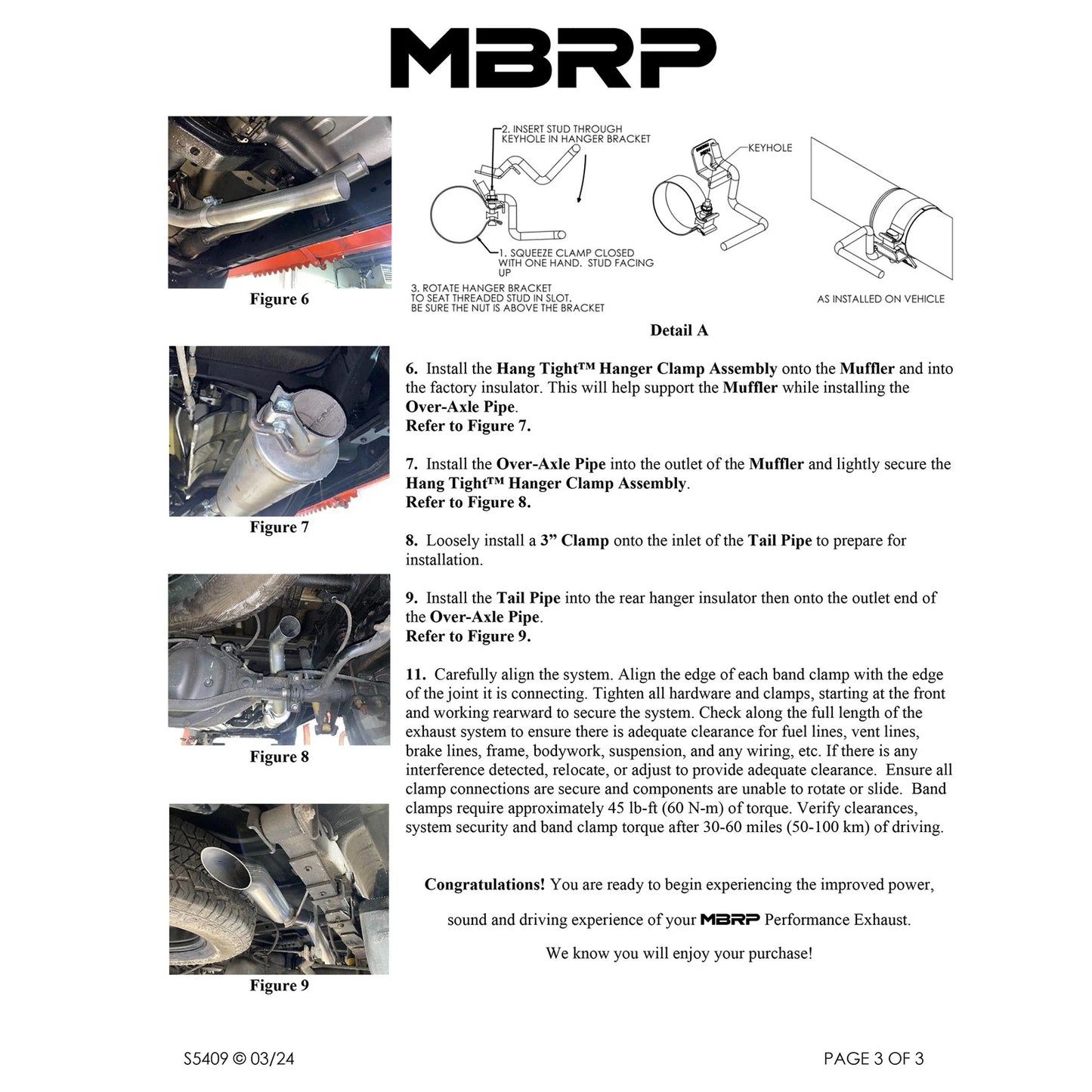 MBRP 22-23 Nissan Frontier 3.8L 3in Tip 3in Cat Back Turndown Exit Street Profile - Aluminized Steel