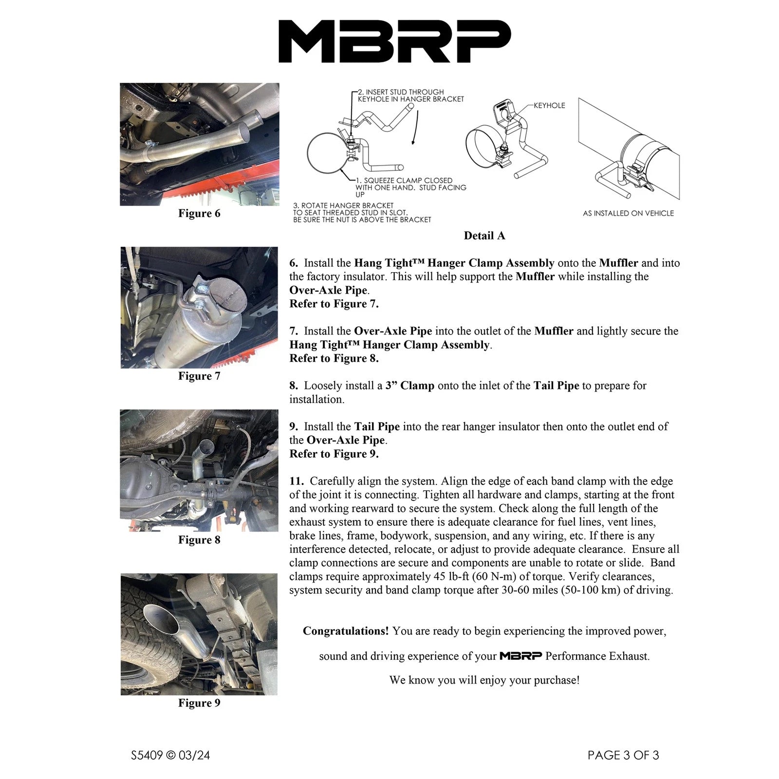 MBRP 22-23 Nissan Frontier 3.8L 3in Tip 3in Cat Back Turndown Exit Street Profile - Aluminized Steel