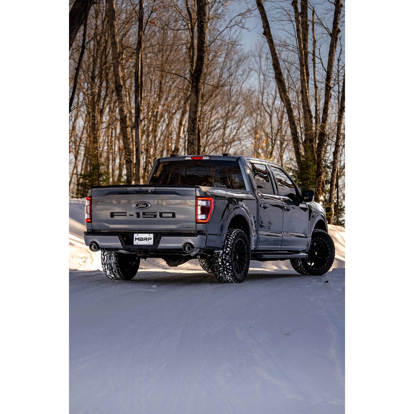 MBRP 22-23 Ford F150 T304 5in OD Black Tip Dual Rear Exit 3in Black Coated Cat Back Exhaust
