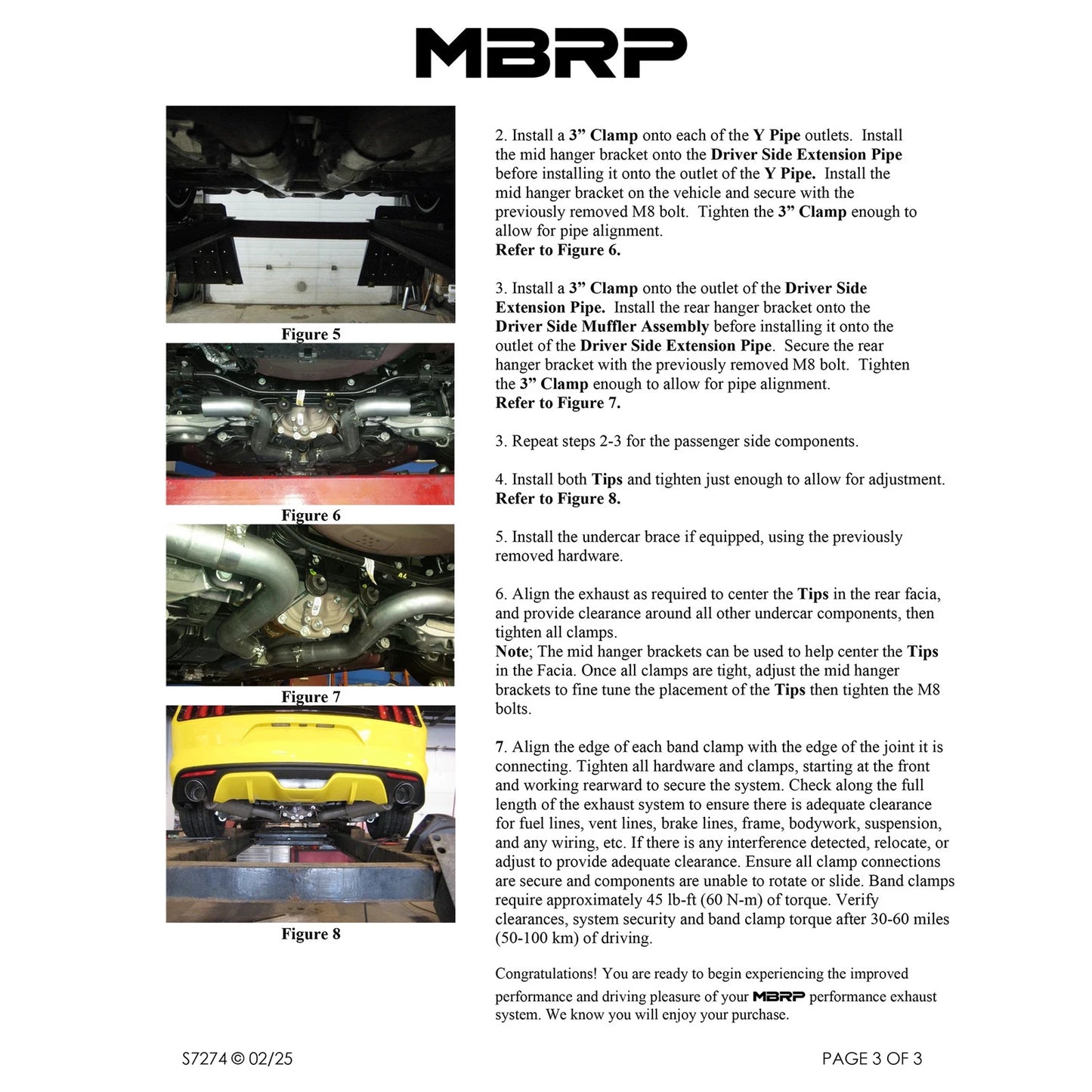 MBRP 15-18 Ford Mustang EcoBoost 2.3L T409 3in Cat Back Dual Split Rear Exit (Street Version)