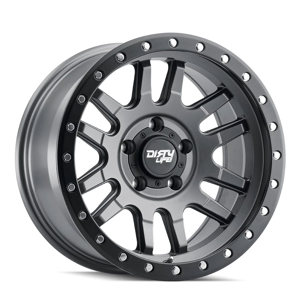 Dirty Life 9309 Canyon Pro 17x9/5x127 BP/-12mm Offset/71.5mm Hub Satin Graphite Wheel - Beadlock