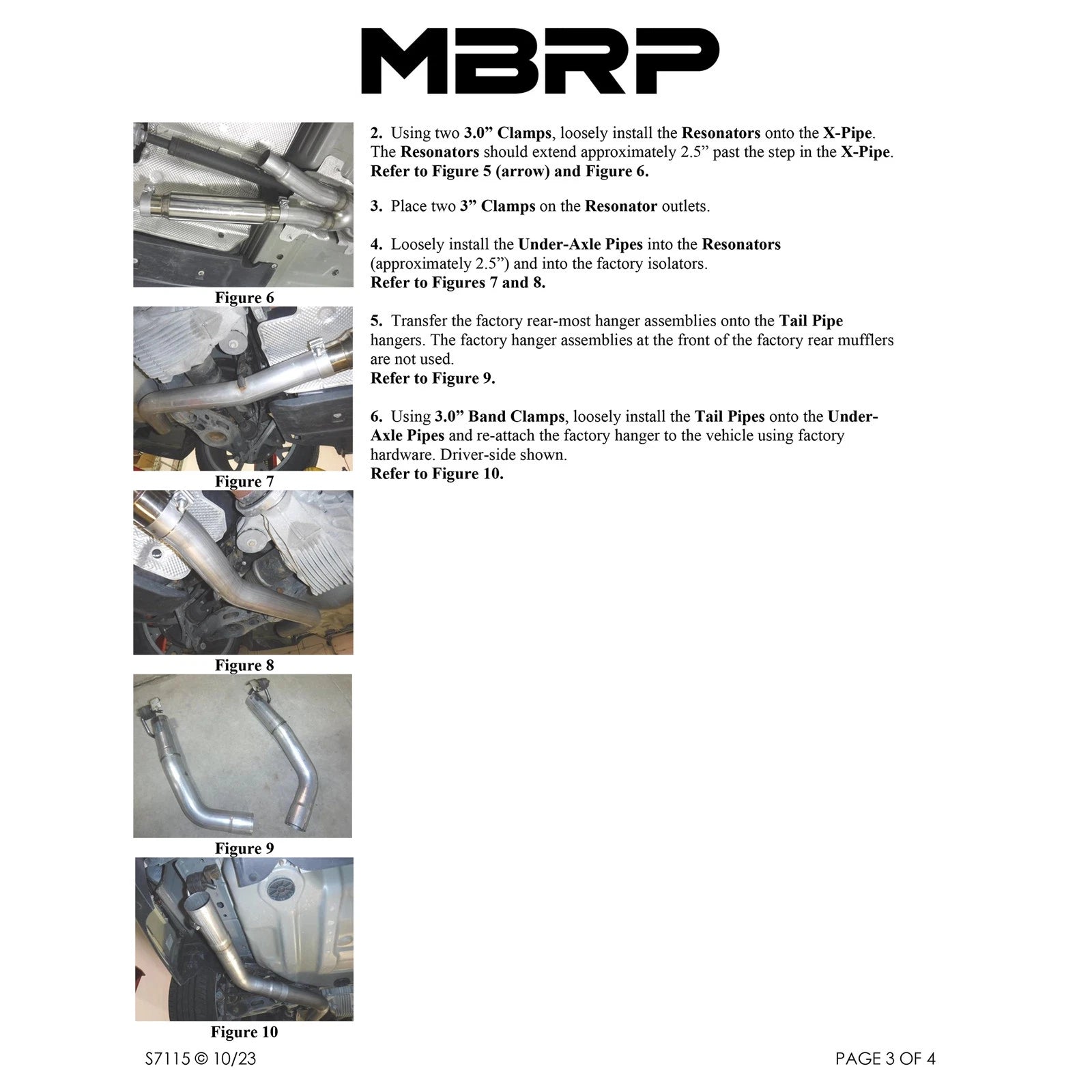 MBRP 15-16 Dodge Challenger RT 5.7L Aluminized Steel 3in Dual Rear Cat-back Quad Tips - Street