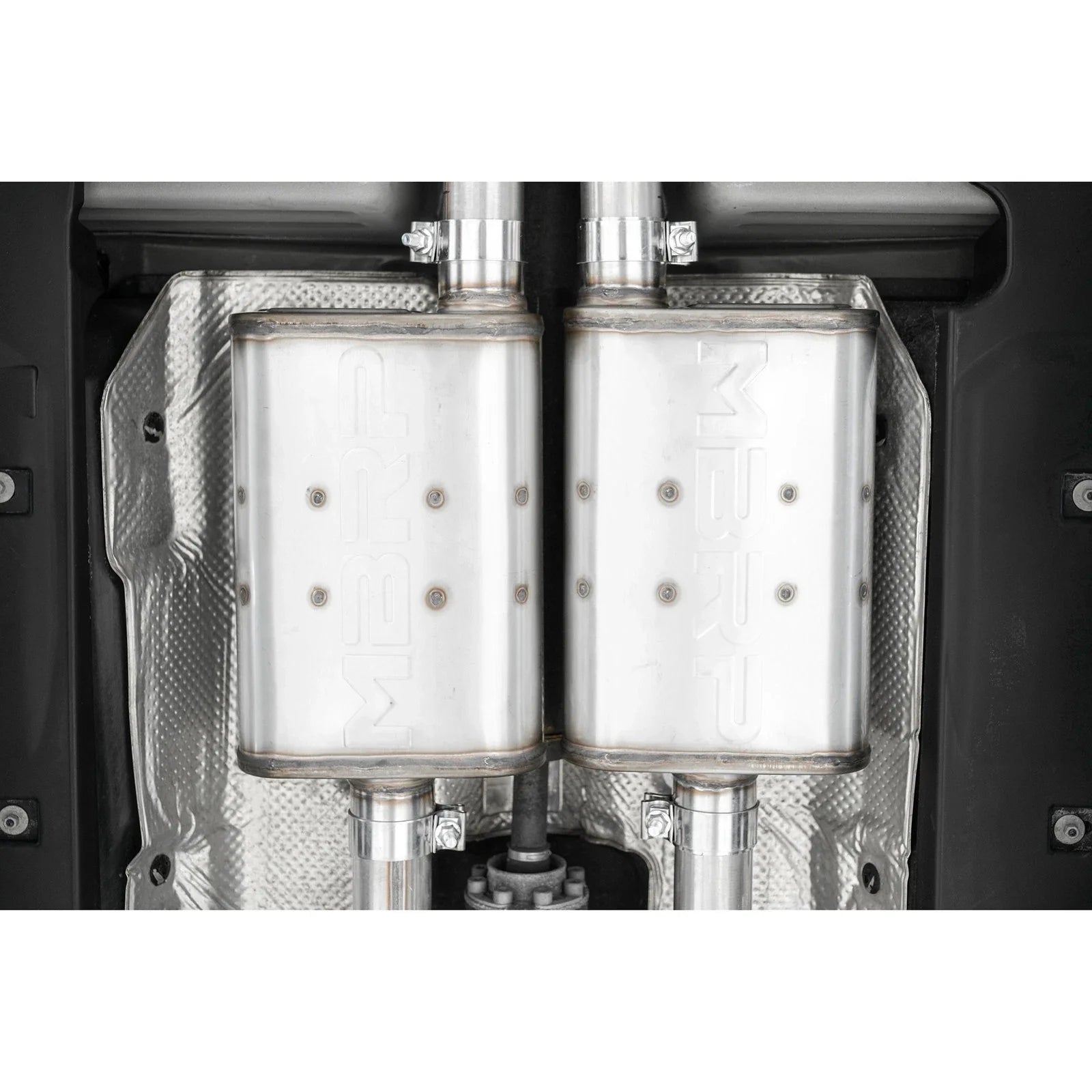MBRP 2015+ Dodge Challenger 3.6L SS 2.5in Quad Tip Split Rear Exit w/ Carbon Fiber Tips - T304