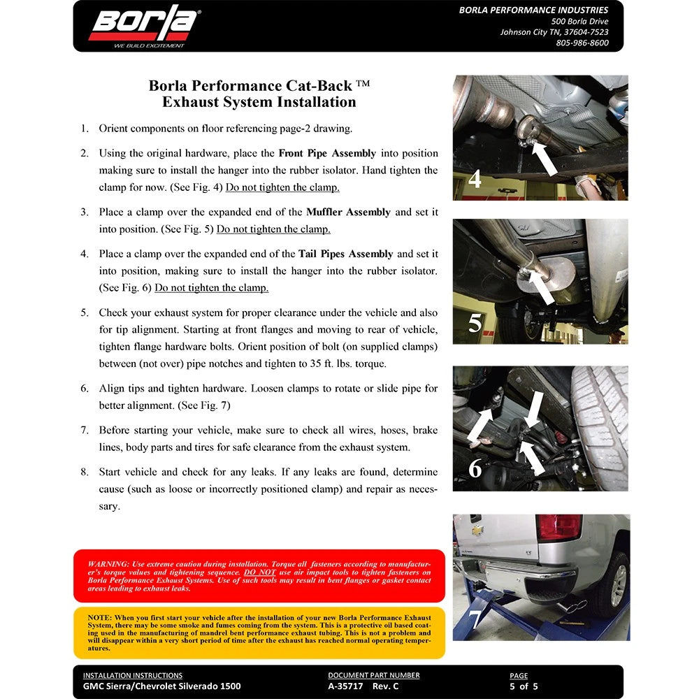 Borla 14-18 Silv/Sierra C/B Exh ATAK 1500 5.3L V8 Ext Cab(78.7) Crew Cab(69.3) 143.5 WB Black Chrome