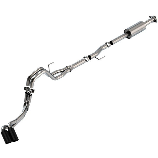 Borla F-150 2021 2.7L/3.5L 4dr CC SB EC STB Lar/KingR/Plnm/LTD 3/2.25 DSE CB S-Type BLK CHR Tips