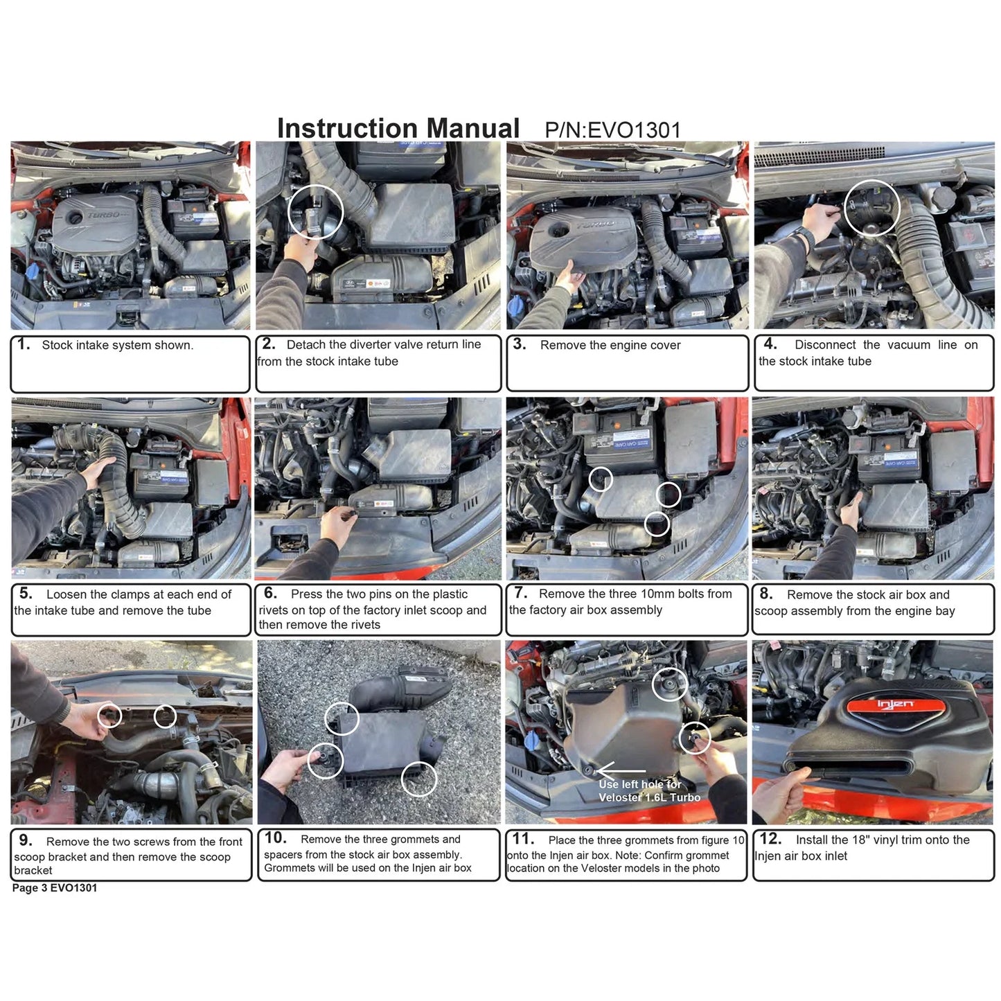 Injen 19-21 Hyundai Veloster N 1.6L Turbo Evolution Intake - Dry Filter