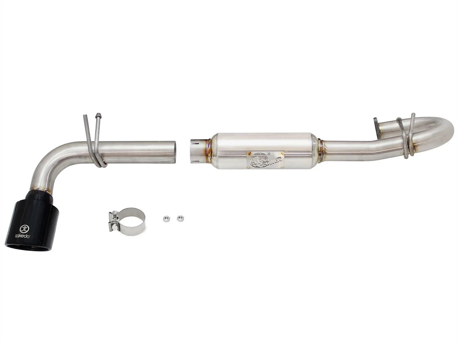 aFe Takeda 11-16 Scion TC 2.5L 2 1/4-2 1/2in Stainless Steel Axle-Back Exhaust w/Black Tip