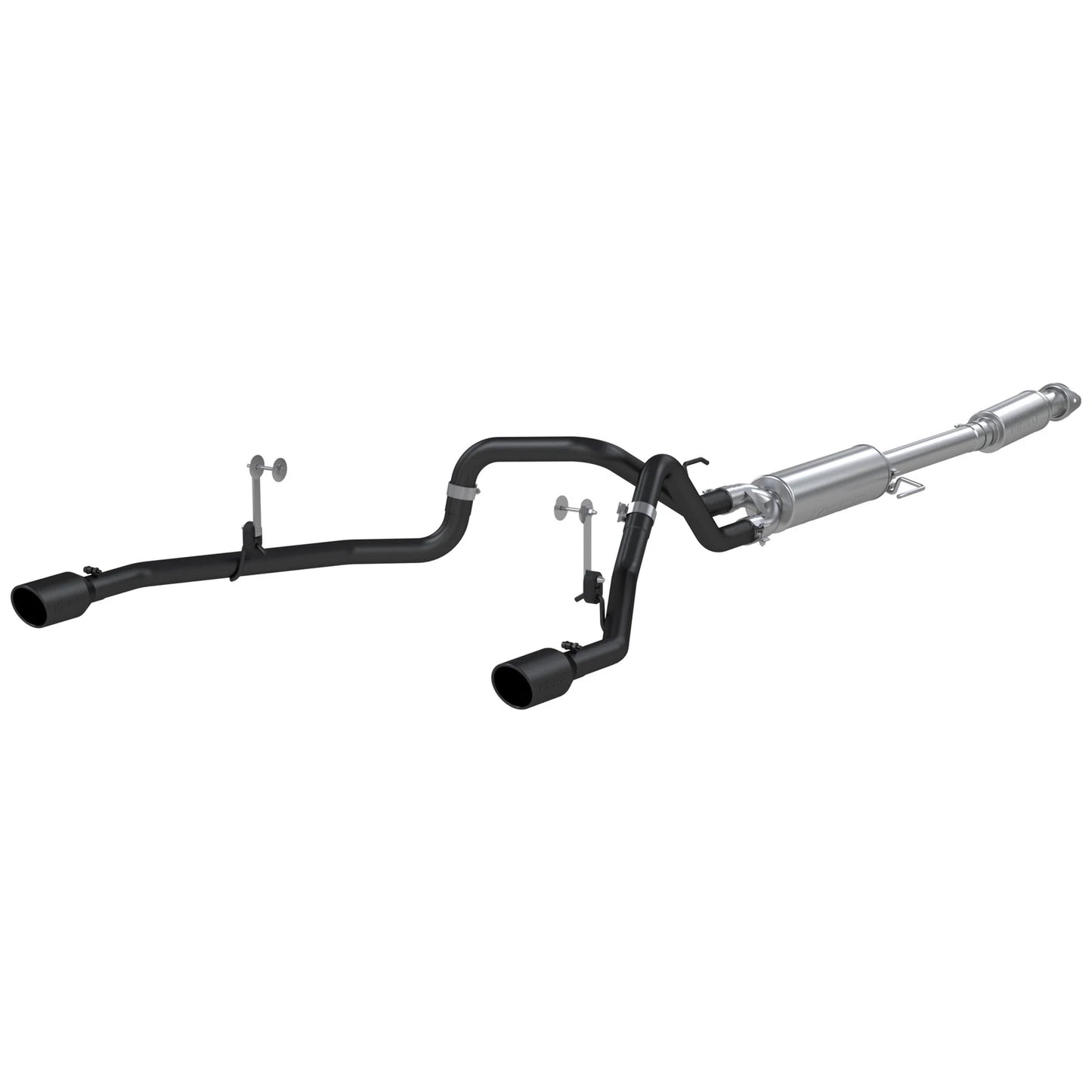 MBRP 2021+ F-150 2.7L/ 3.5L Ecoboost, 5.0L 3in Cat Back 2.5in Dual Split Rear - Black Coated
