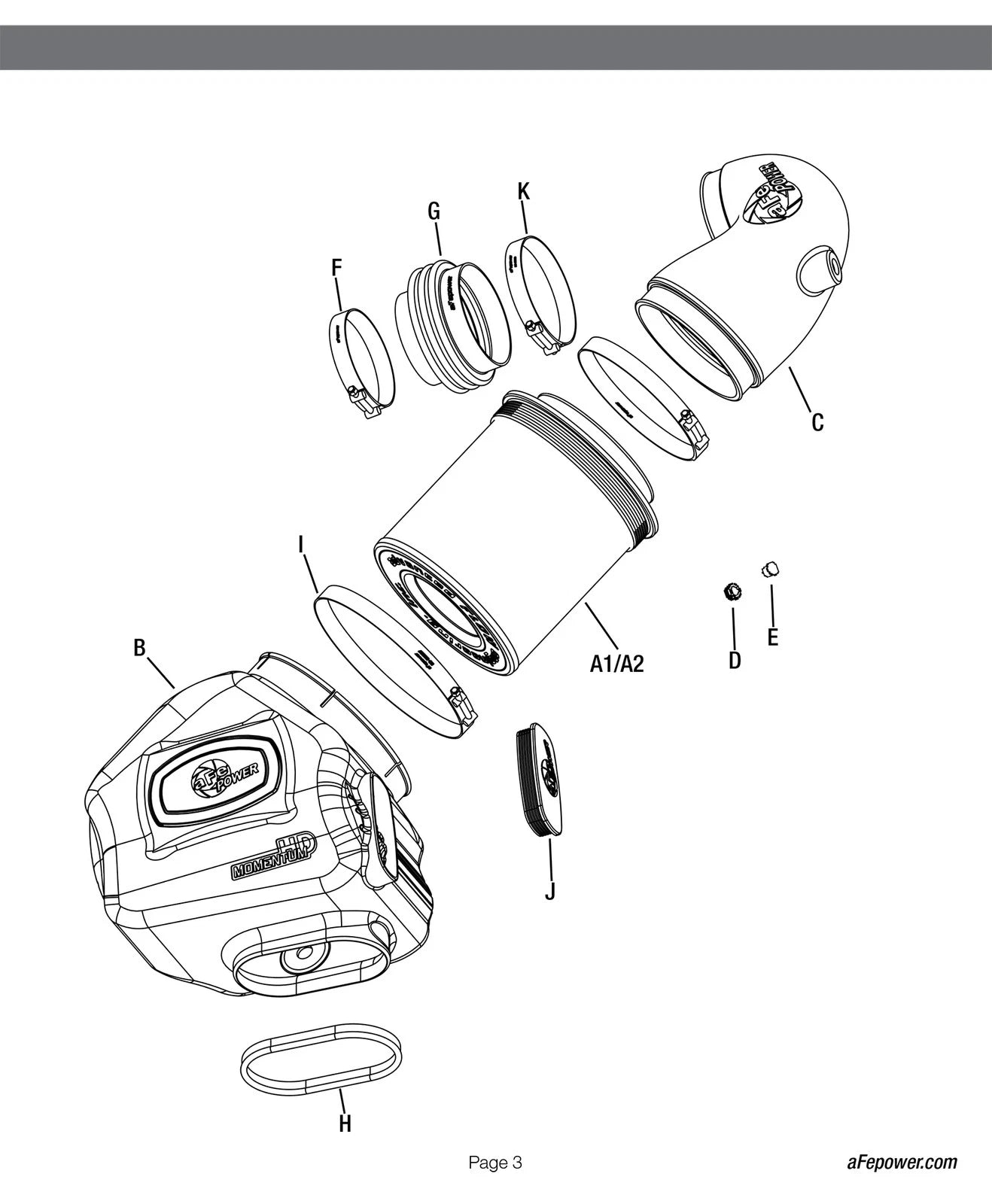 aFe Momentum HD PRO 10R Cold Air Intake 94-02 Dodge Diesel Truck L6-5.9L (td)