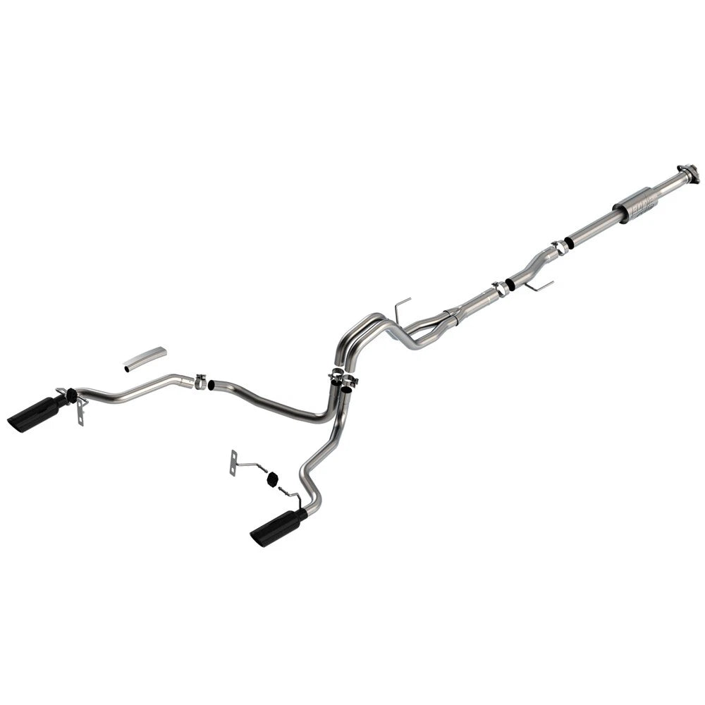 Borla F-150 2021 2.7L/3.5L 4dr CC SB EC STB Lari/King R/Plinum/LTD 3/2.25 SRE CB AK BLK CHR Tips