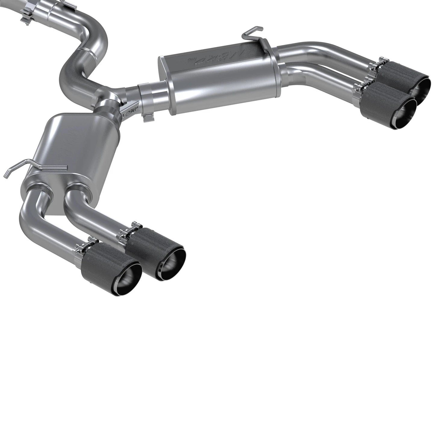 MBRP 15-18 Audi S3 SS 3in Quad Split Rear Exit w/ Carbon Fiber Tips - T304
