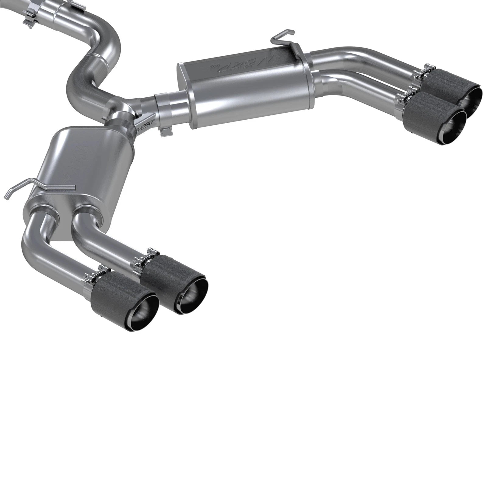 MBRP 15-18 Audi S3 SS 3in Quad Split Rear Exit w/ Carbon Fiber Tips - T304