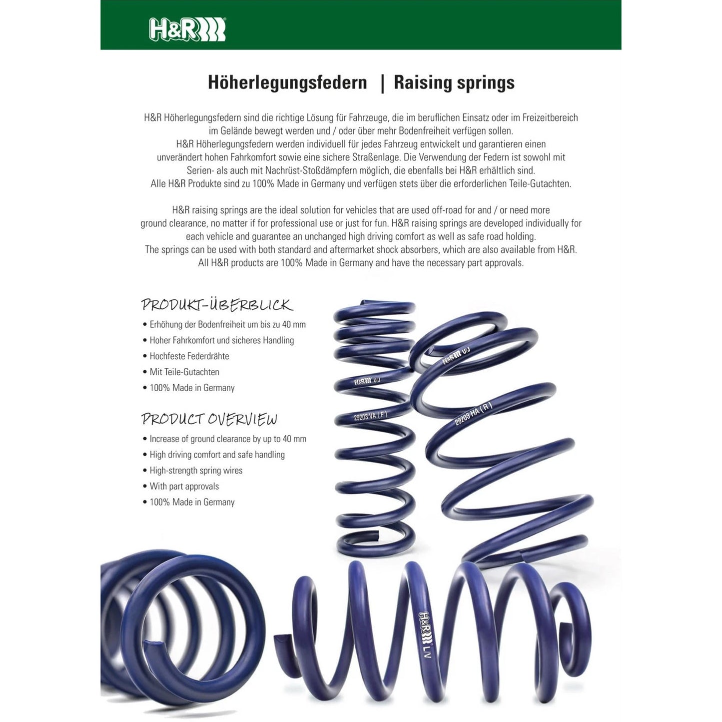 H&R 18-22 Volkswagen Tiguan/Tiguan 4MOTION (2WD/4WD) MQB Adventure Raising Spring
