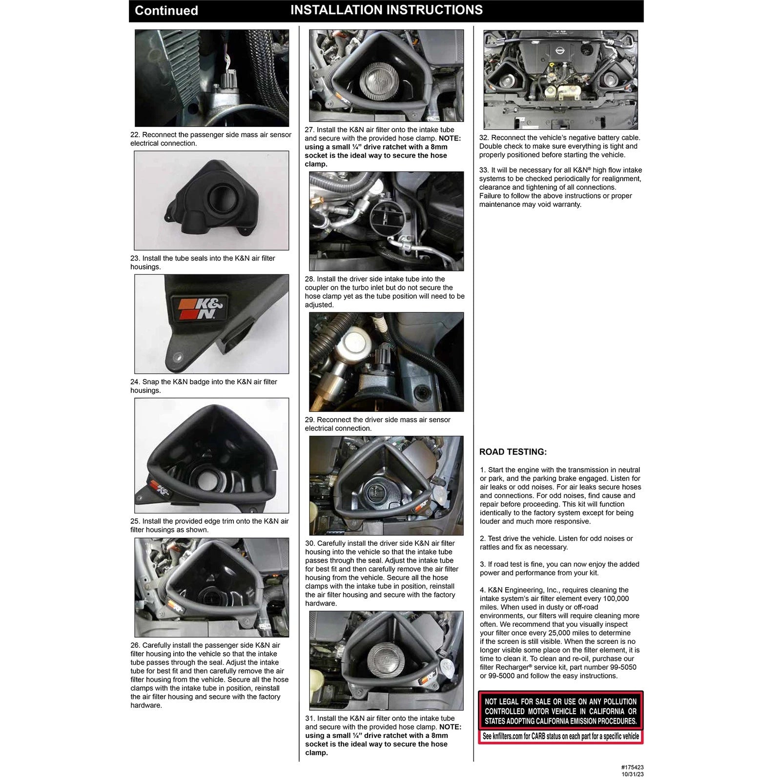 K&N 2023+ Nissan Z 3.0L V6 69 Series Typhoon Cold Air Intakes