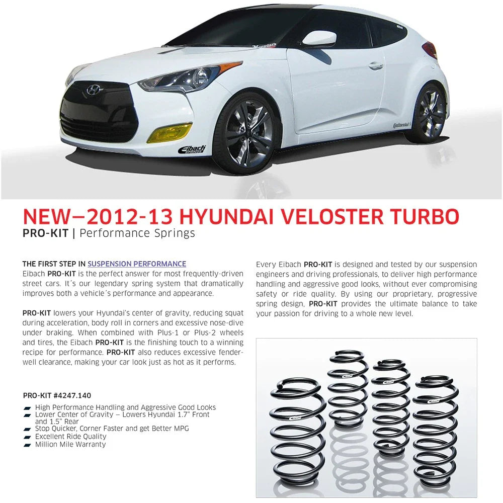 Eibach Pro-Kit for 12 Hyundai Veloster 1.6L 4cyl