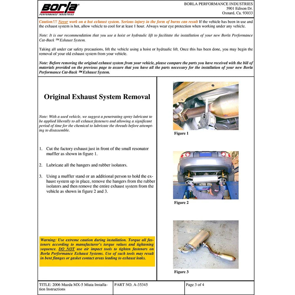 Borla 06-14 Mazda MX-5 Miata 2.0L RWD Twin-Tip Cat Back Exhaust