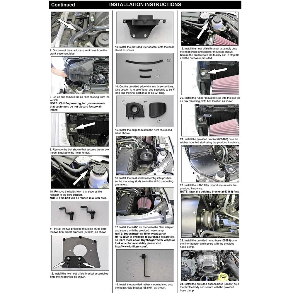 K&N 12-14 Jeep Wrangler V6 3.6L Performance Intake Kit