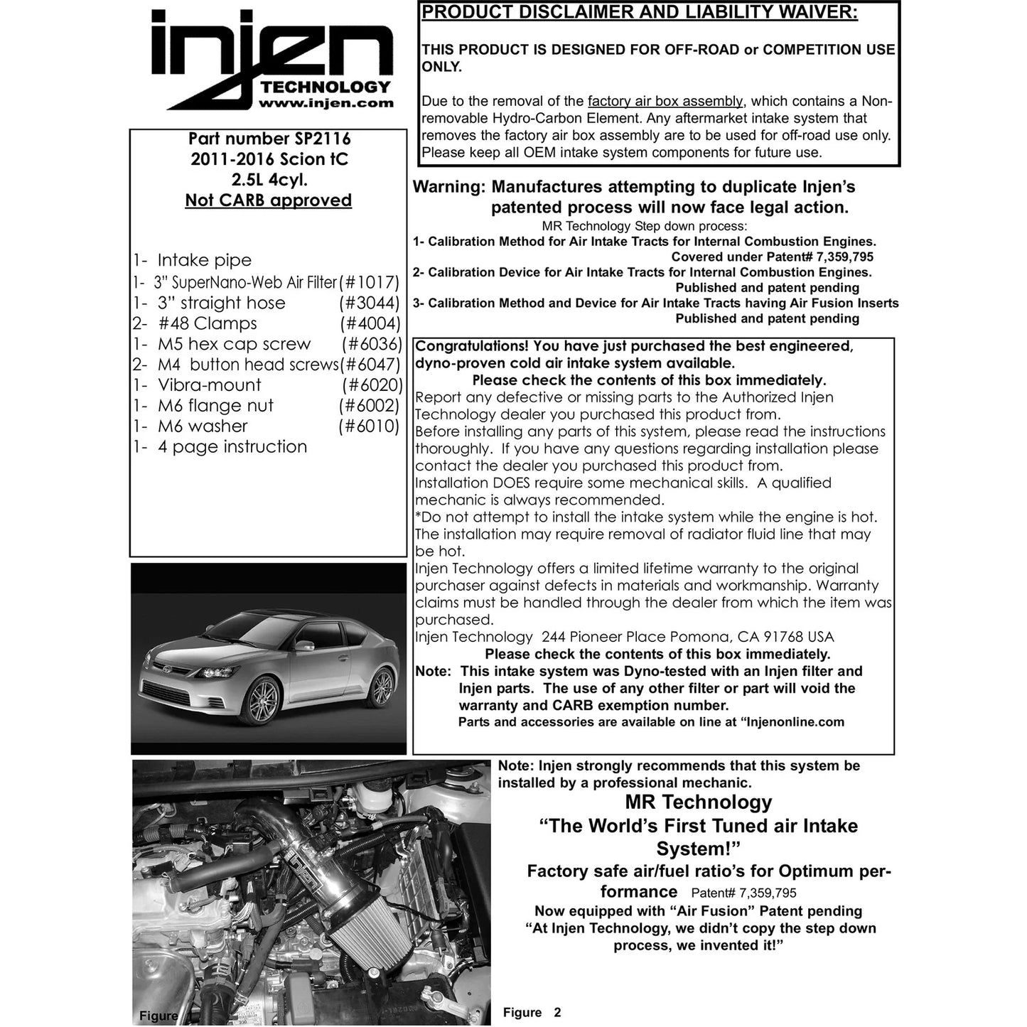 Injen 11+ Scion tC Polished Short Ram Air Intake