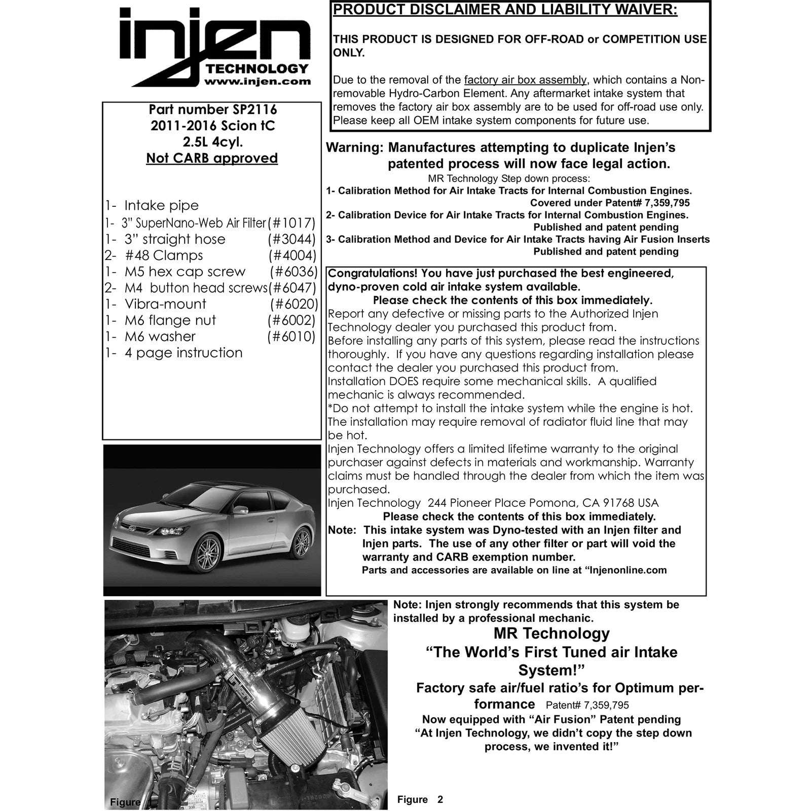 Injen 11+ Scion tC Polished Short Ram Air Intake
