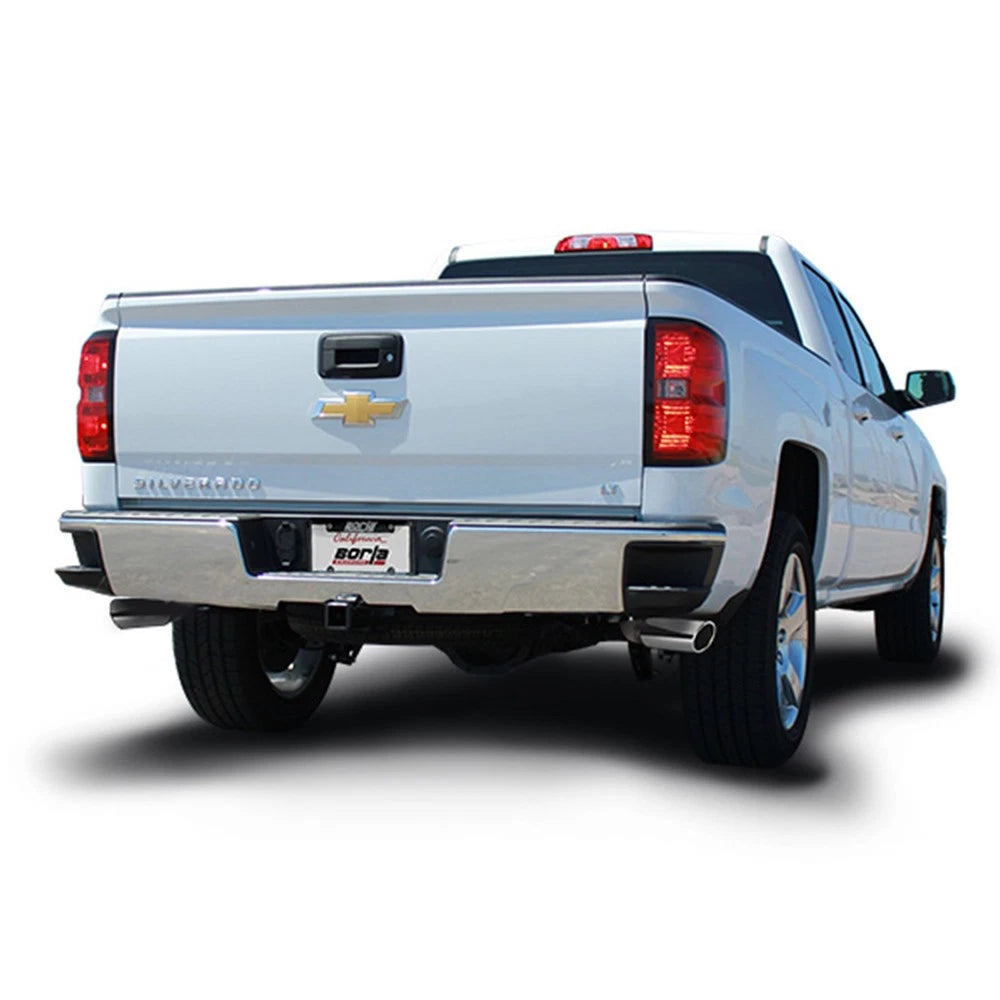 Borla 14 Silv/Sierra C/B Exhaust ATAK 1500 5.3L V8 AT/MT 2&4WD Ext Cab Split Side Exit