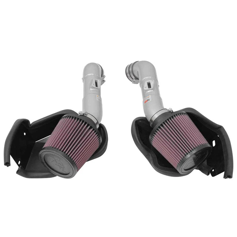 K&N 14-15 Infiniti Q50 3.7L V6 Dual Silver Typhoon Short Ram Intakes