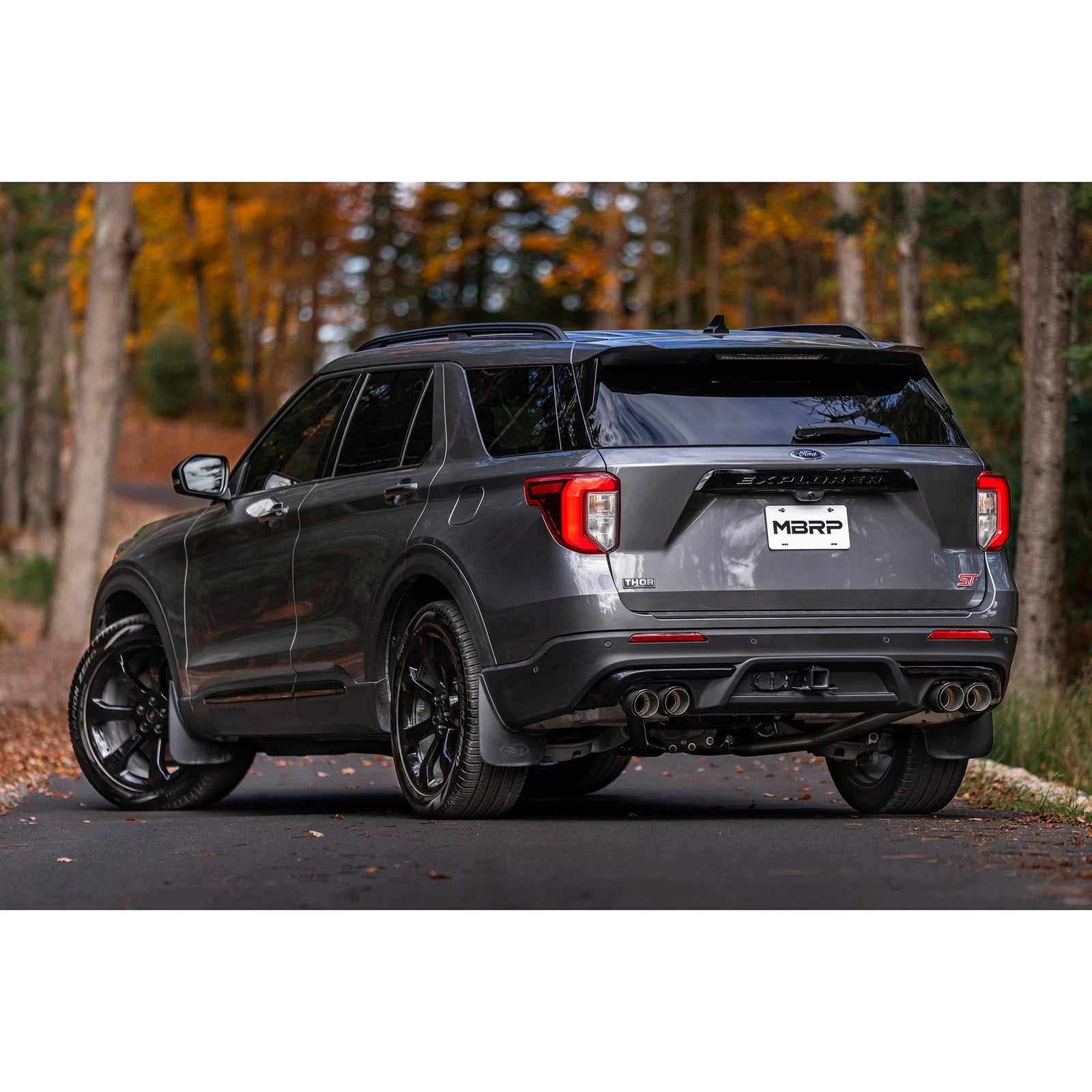 MBRP 20-21 Ford Explorer ST 3.0L EcoBoost Dual Rear Exit Axle Back w/ Quad Carbon Fiber Tips - T304