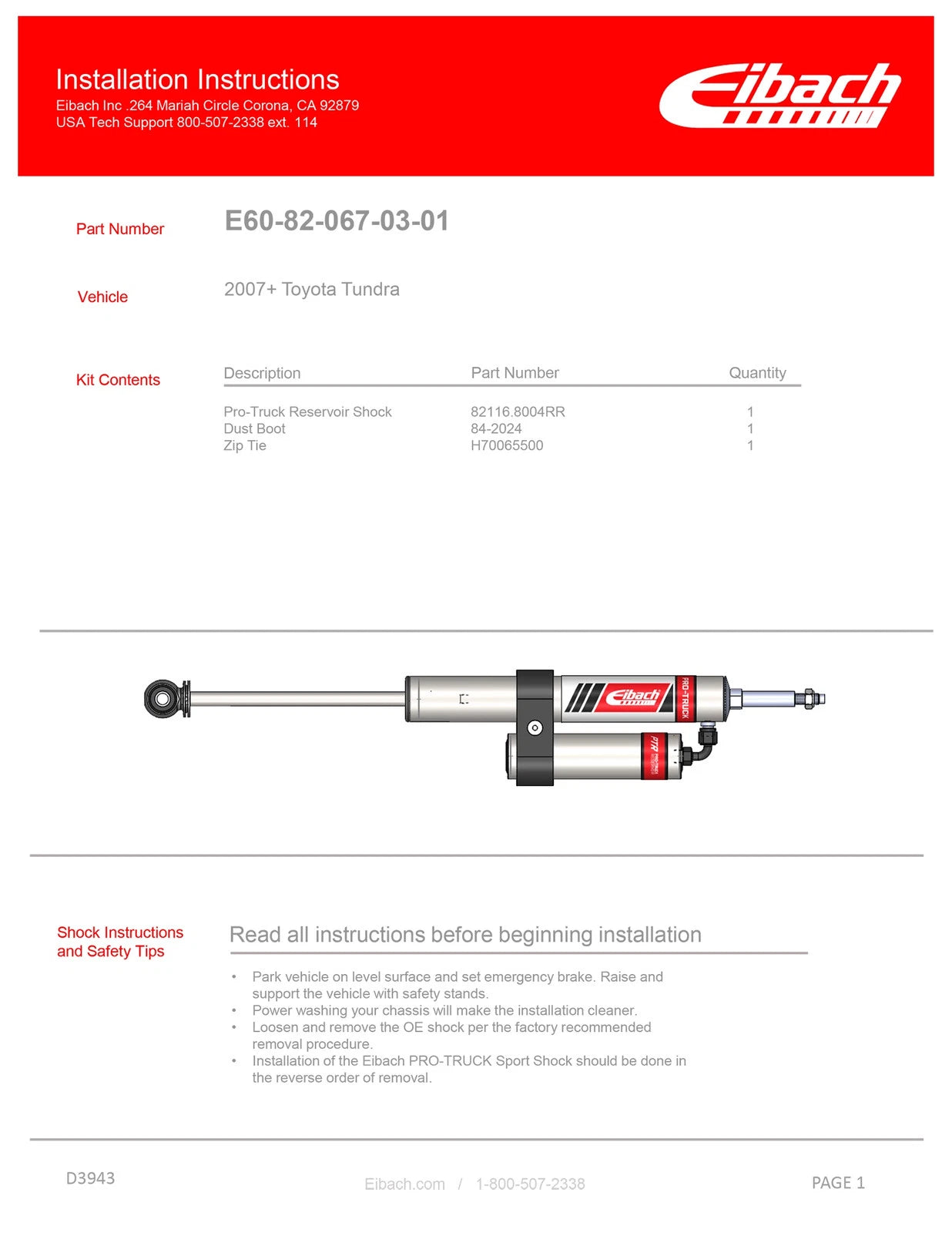 Eibach 07-15 Toyota Tundra Pro-Truck Coilover 2.0 Front w/ Rear Res Shocks Kit