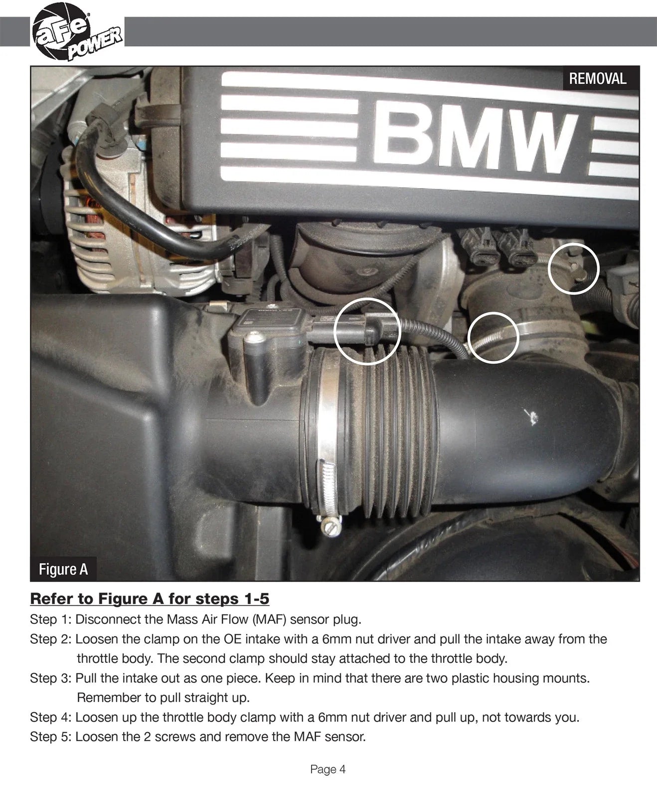 aFe MagnumFORCE Intakes Stage-2 P5R AIS P5R BMW Z4 3.0i (E85/E86) 06-08 L6-3.0L