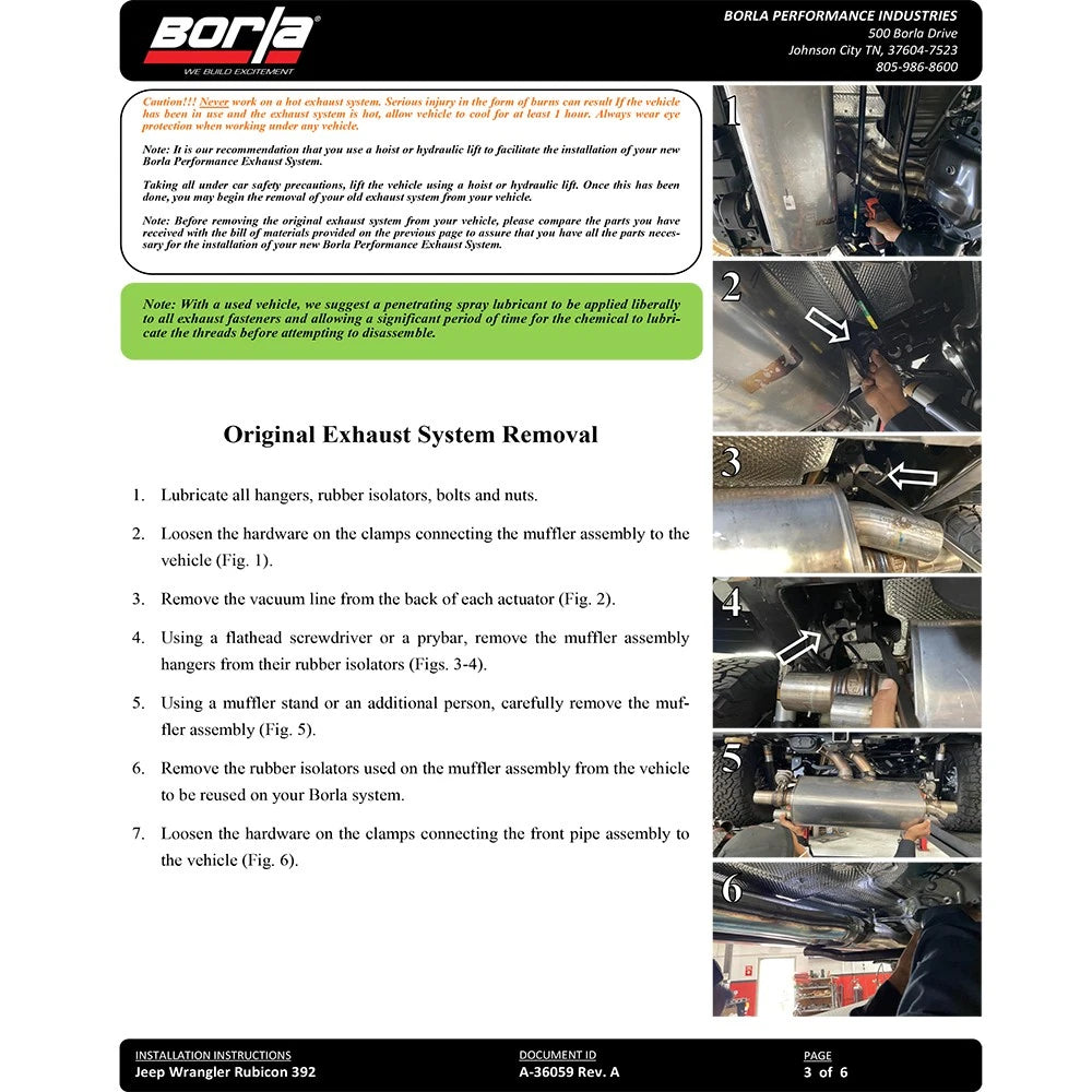 Borla 21-22 Jeep Wrangler Rubicon 392 6.4L V8 AT 4WD 4DR S-Type Cat-Back Exhaust (Stainless)