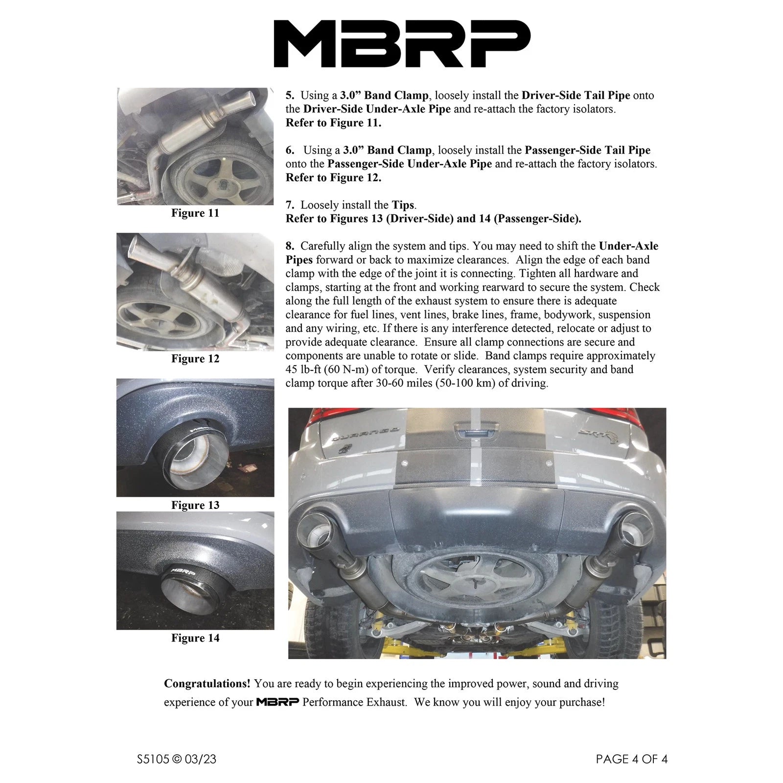 MBRP 18-23 Dodge Durango SRT 6.4L Armor Pro T304 SS 3in Cat Back Exhaust Dual Rear Exit w/ CF Tips