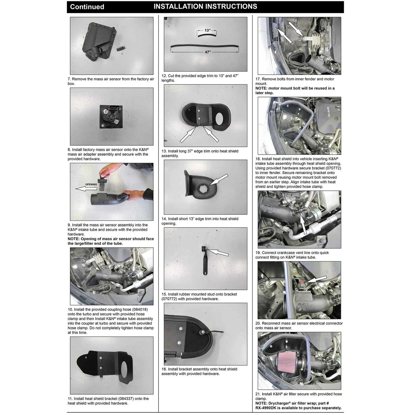 K&N 13-15 Chevrolet Malibu L4-2.0L 57 Series FIPK Performance Intake Kit