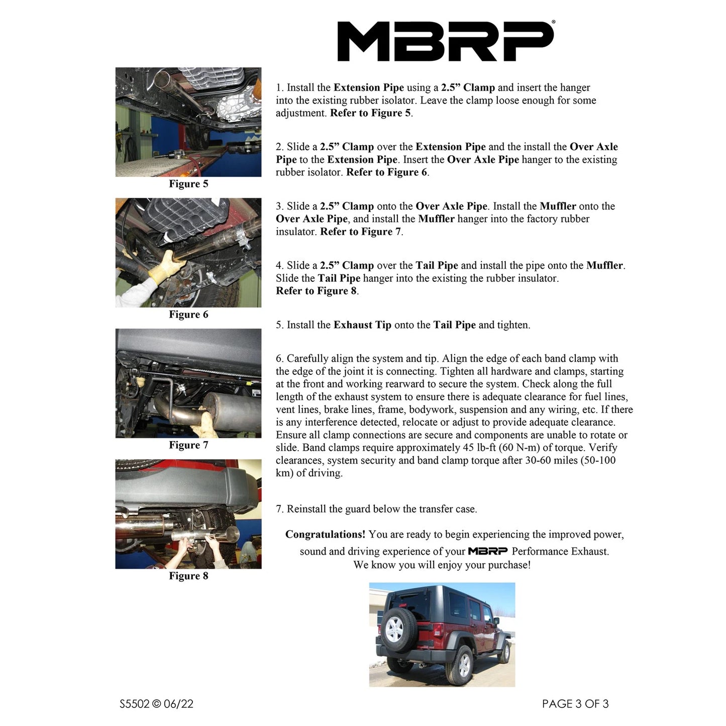 MBRP 2007-2009 Jeep Wrangler 4dr 3.8L V6 Cat Back Single