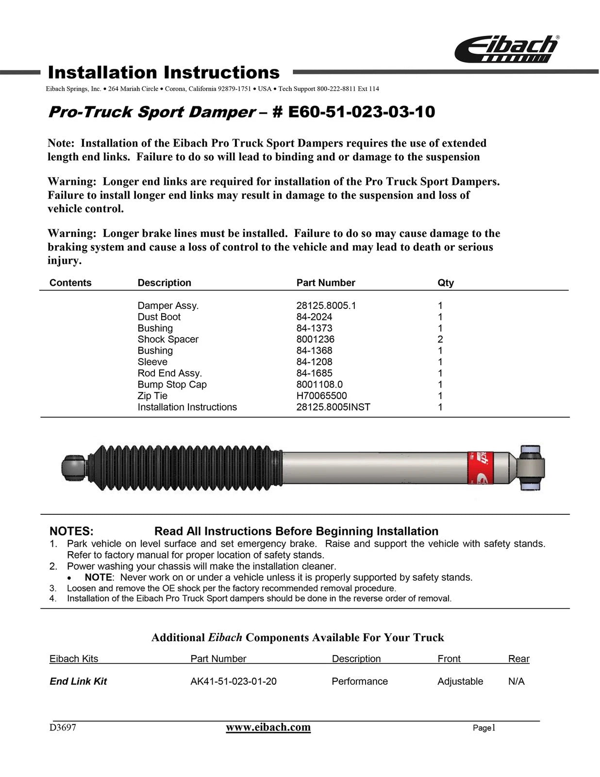 Eibach All-Terrain Lift Kit 18-19 Jeep Wrangler Rubicon JL 4-Door Frt 3in Rr 3in