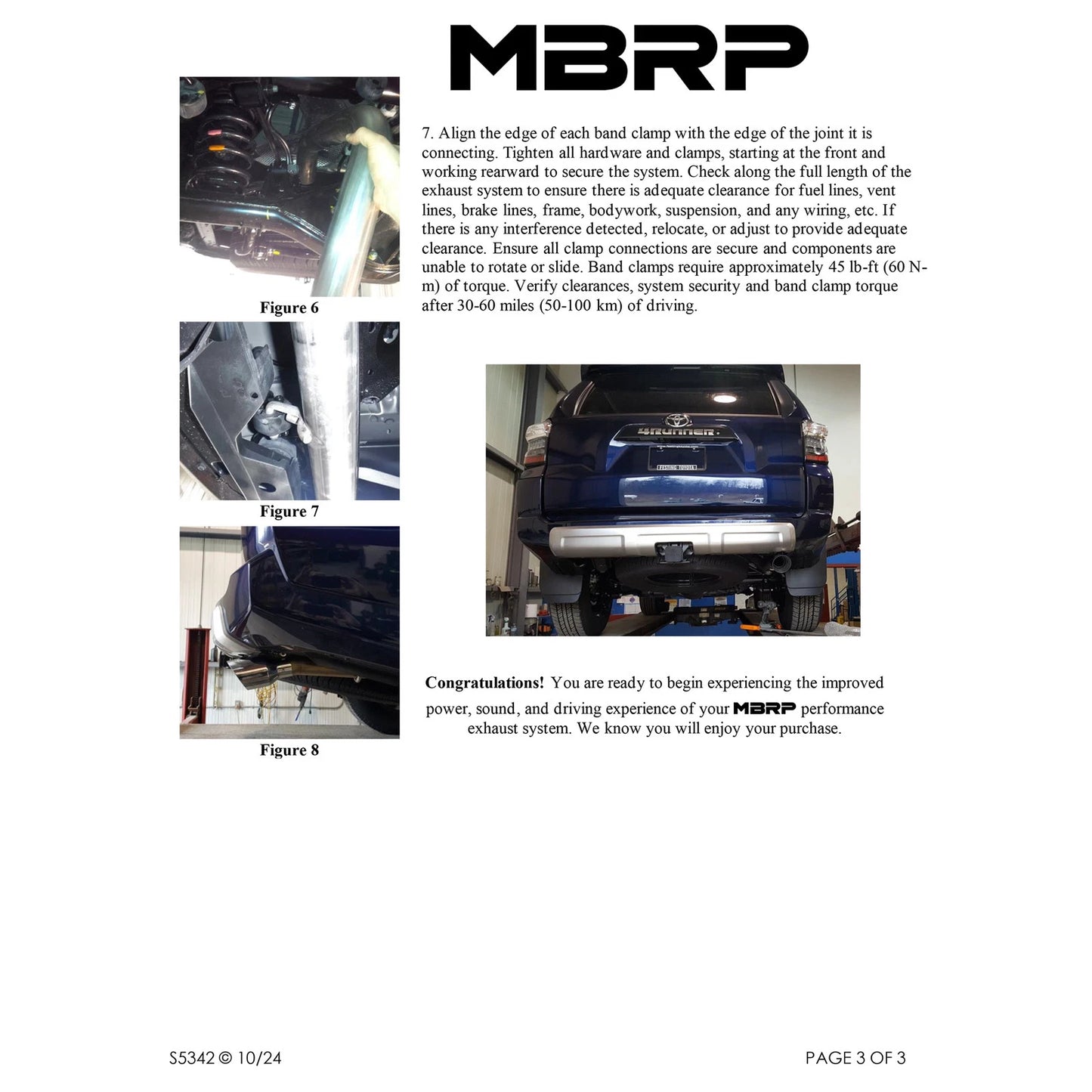 MBRP 10-18 Toyota 4 Runner BLK 4in O.D Tip Single Rear Exit 2.5in Cat Back Exhaust