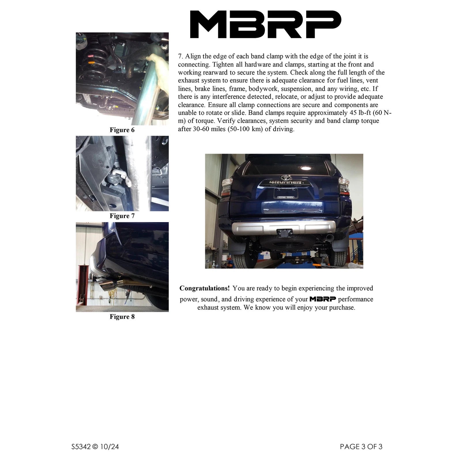 MBRP 10-18 Toyota 4 Runner BLK 4in O.D Tip Single Rear Exit 2.5in Cat Back Exhaust