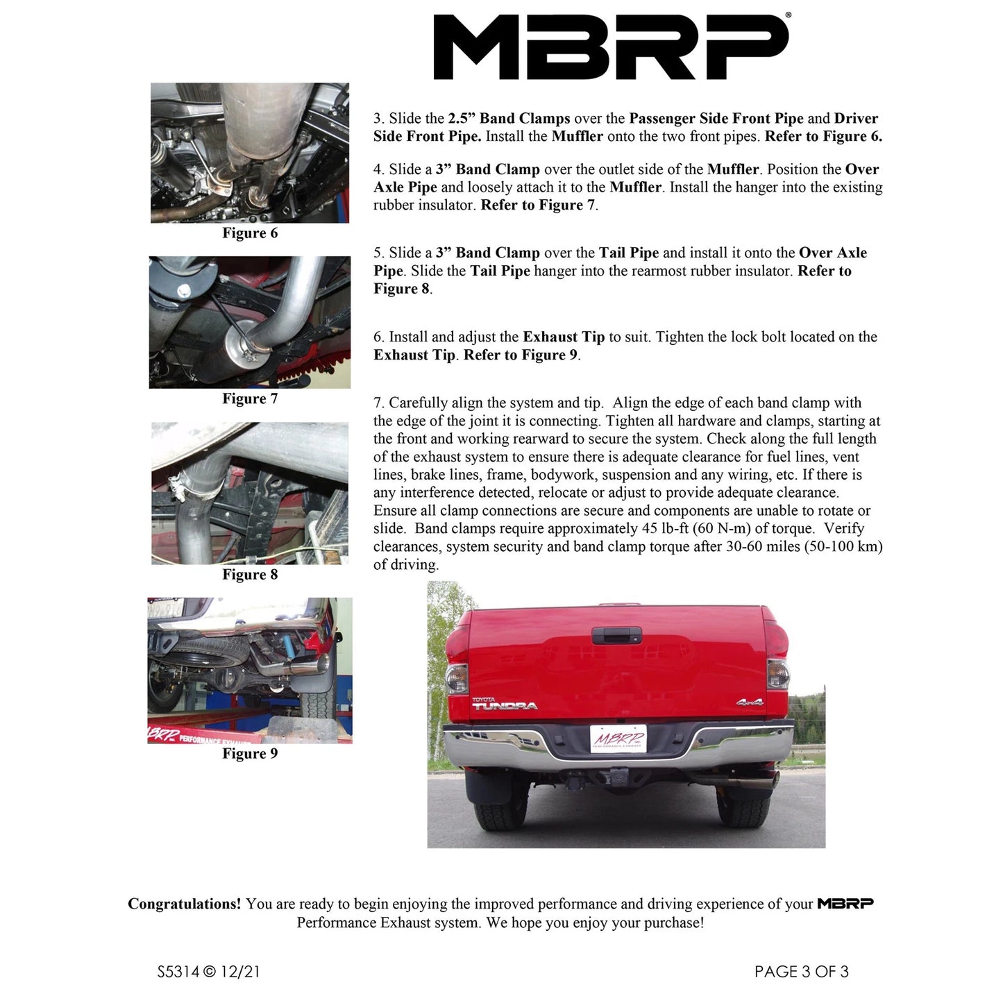 MBRP 2009-2010 Toyota Tundra 5.7L EC-Std. & SB/CC-SB Cat Back Single Side