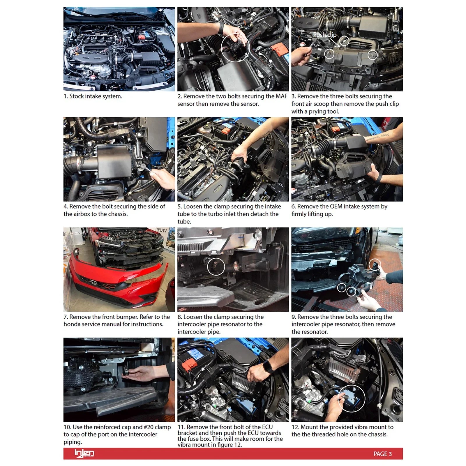 Injen 22-23 Honda Civic/Civic Si 1.5L 4 Cyl. Wrinkle Black Cold Air Intake